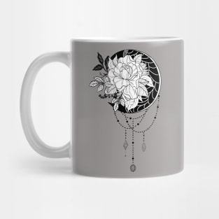 Wonderful moon with flower, lineart Mug